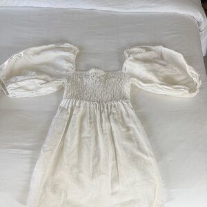 Tuckernuck White Puff-Sleeve Mini Dress